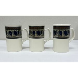 New Set of 3 Mikasa Intaglio Caco1 Arabella Coffee Mugs. KT153